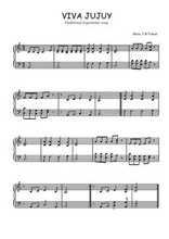 Téléchargez l'arrangement pour piano de la partition de Viva Jujuy en PDF